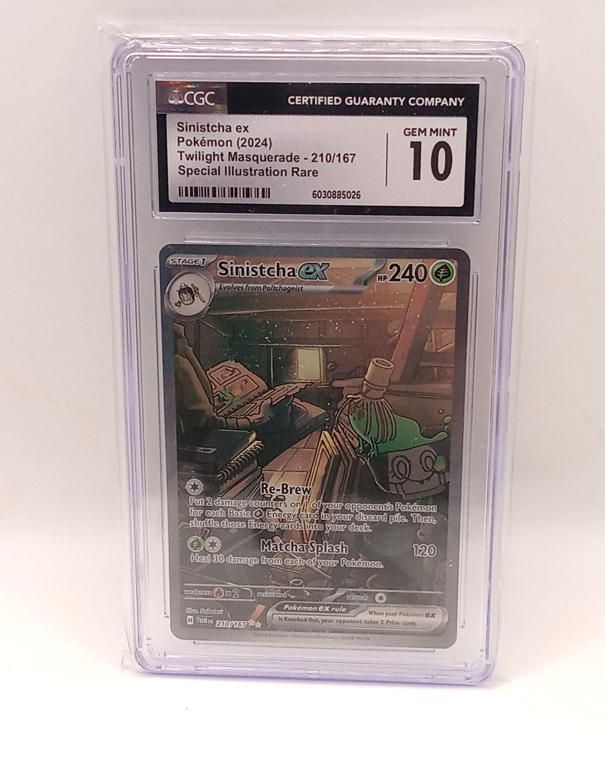 SINIDTCHA EX 210/167 (2024) Twilight Masquerade POKEMON CARD CGC GRADED 10