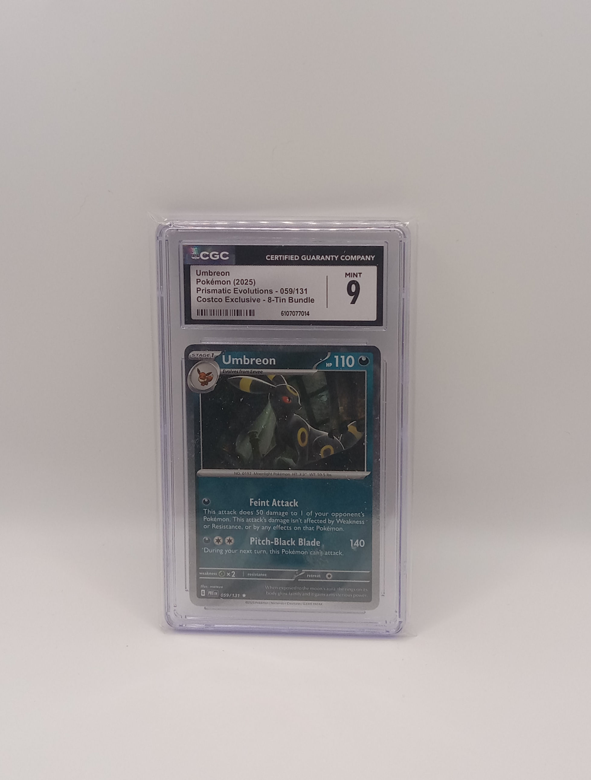 UNBREON PRISMATIC EVOLUTIONS 2025 POKEMON CARD CGC GRADED 9 MINT
