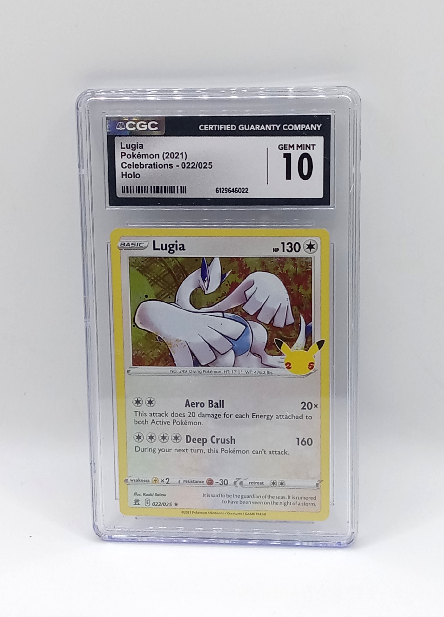 Lugia 022/025 (2021) Celebrations Pokémon card Graded CGC 10