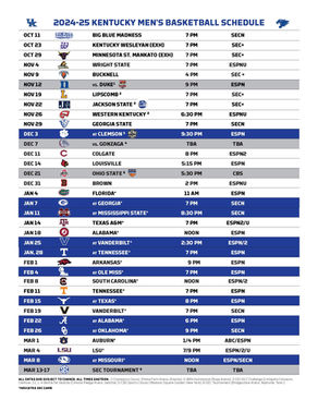 UK Men's Basketball Schedule Now Finalized with Times, Dates & Television Networks