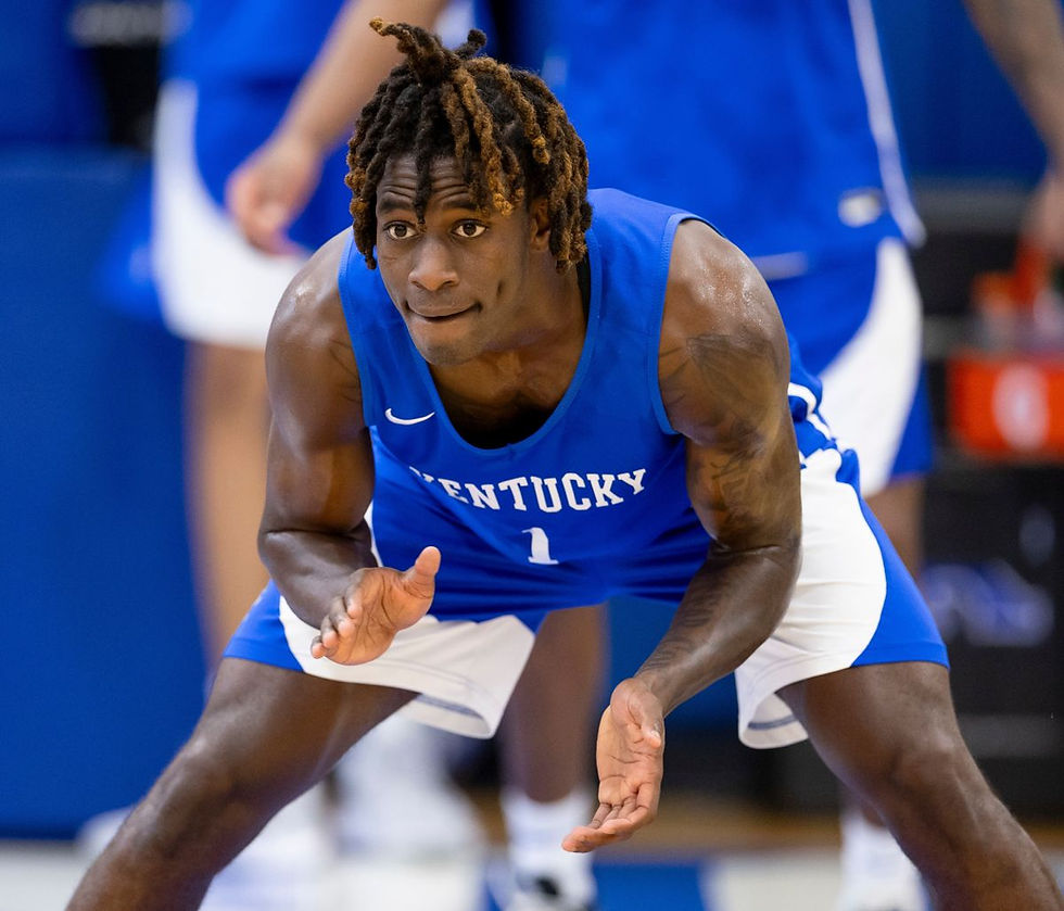 Kentucky newcomer Denzel Aberdeen is shown here during a summer practice at Joe Craft Center. A 6-foot-5 guard, Aberdeen played at natonal champion Florida last season where he averaged 7.7 points and 1.7 rebounds in 39 appearances with five starts, primarily as the top reserve performer in the Gators’ deep backcourt. (UK Athletics photo by Chet White)