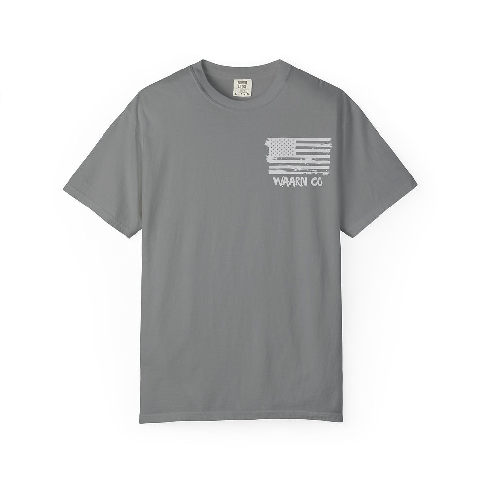 Thumbnail: Nothing But The Rain T-shirt | Military Soldier Scene, Flag Chest Logo