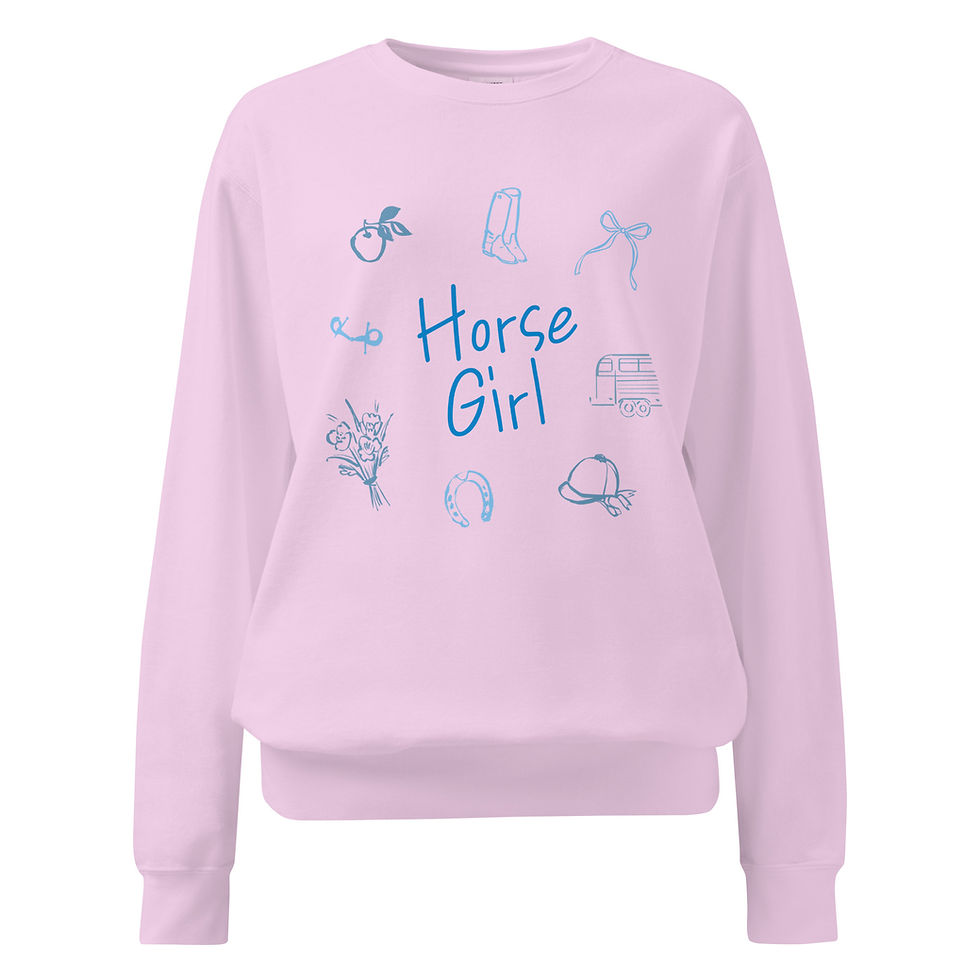 Thumbnail: Horse Girl Doodles Garment-dyed Crewneck Sweatshirt