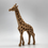 Miniatura: Escultura de Girafa em Madeira Entalhada Decoração