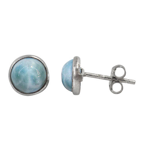 Sterling Silver Larimar Stud Earrings