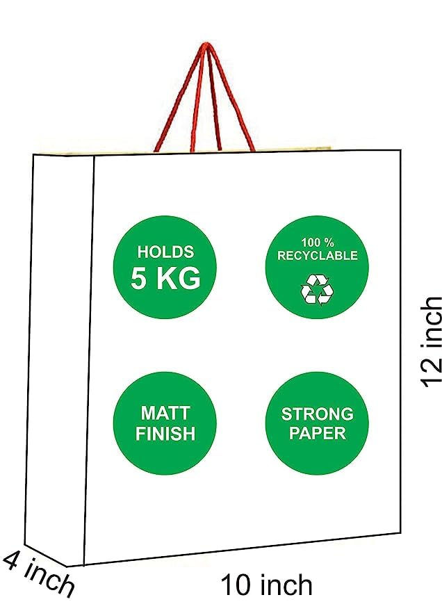 Thumbnail: PPJ ® -HAPPY BIRTHDAY (THANK YOU CRAFT) (10 PCS ) 10X12X4 INCH PAPER CARRY BAGS
