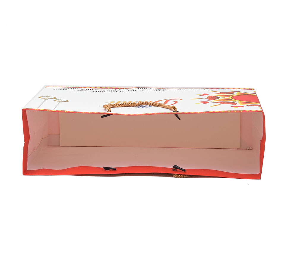Thumbnail: PPJ ® -HAPPY DIWALI  ( MESSAGE RED)(10 Pcs.) 10X14X4 INCH PAPER CARRY BAGS