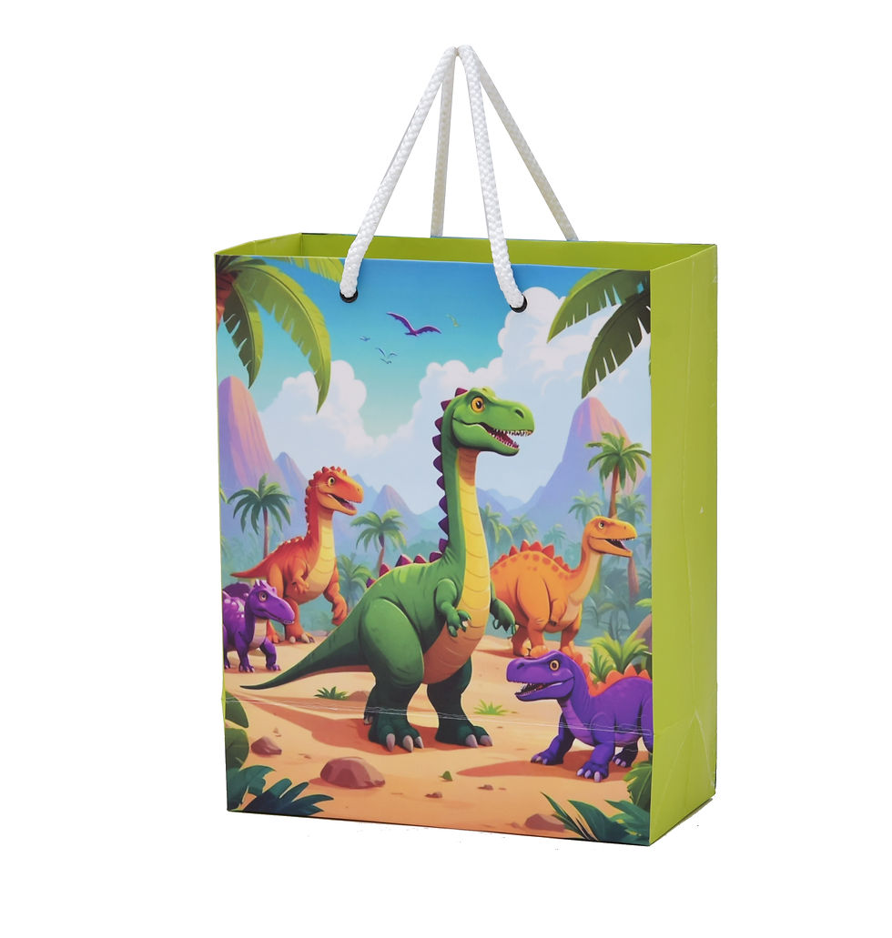 Thumbnail: PPJ ® -HAPPY BIRTHDAY (DINOSAUR) 10X8X4 INCH  (10 PCS) PAPER CARRY BAG