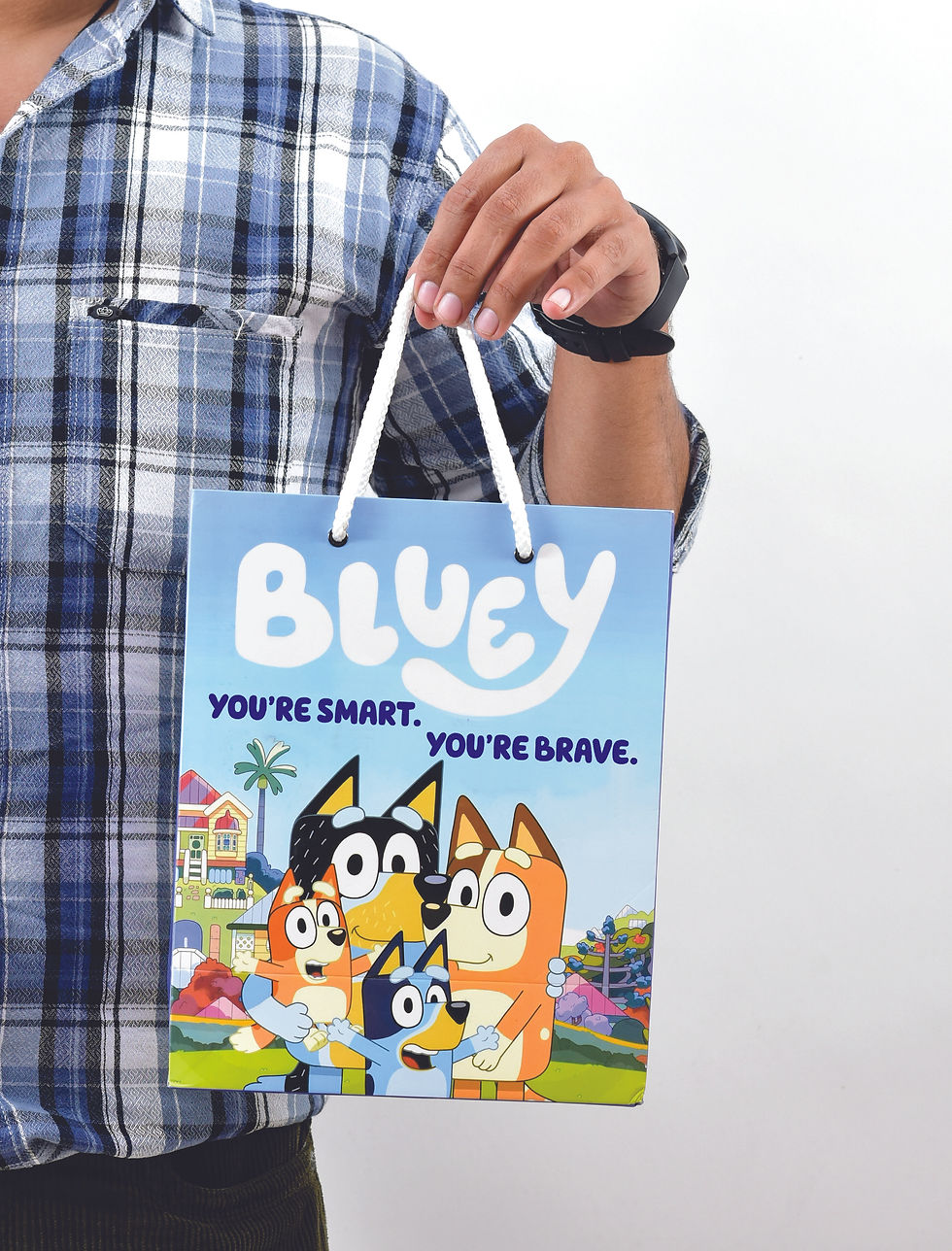 Thumbnail: PPJ ® -HAPPY BIRTHDAY (BLUEY THEME) (10 PCS ) 10X12X4 INCH PAPER CARRY BAGS