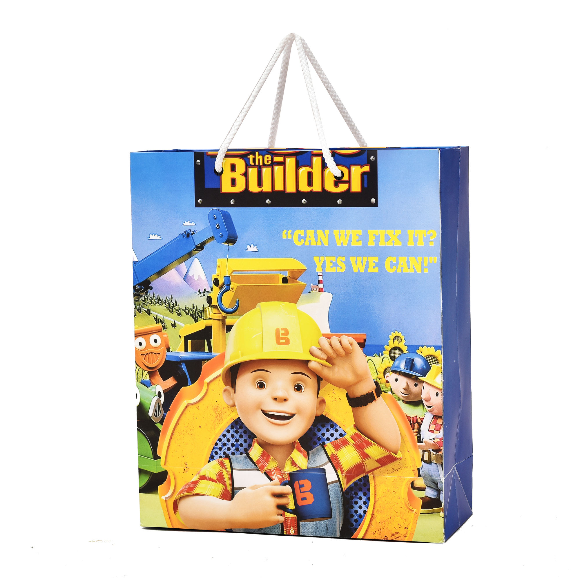 PPJ ® -HAPPY BIRTHDAY (BUILDER THEME) (10 PCS ) 10X12X4 INCH PAPER CARRY BAGS