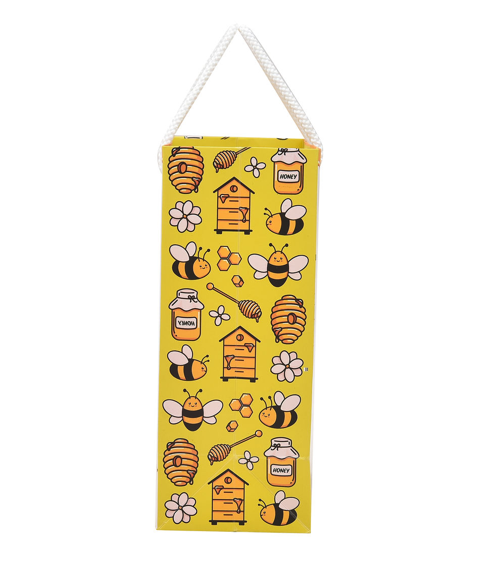 Thumbnail: PPJ ® -HAPPY BIRTHDAY (HONEY BEE THEME) 10X8X4 INCH  (10 PCS) PAPER CARRY BAGS