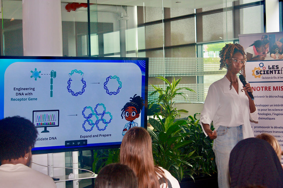 Delina Efrem, Research Scientist from Modulari-T, presenting on her journey to STEM