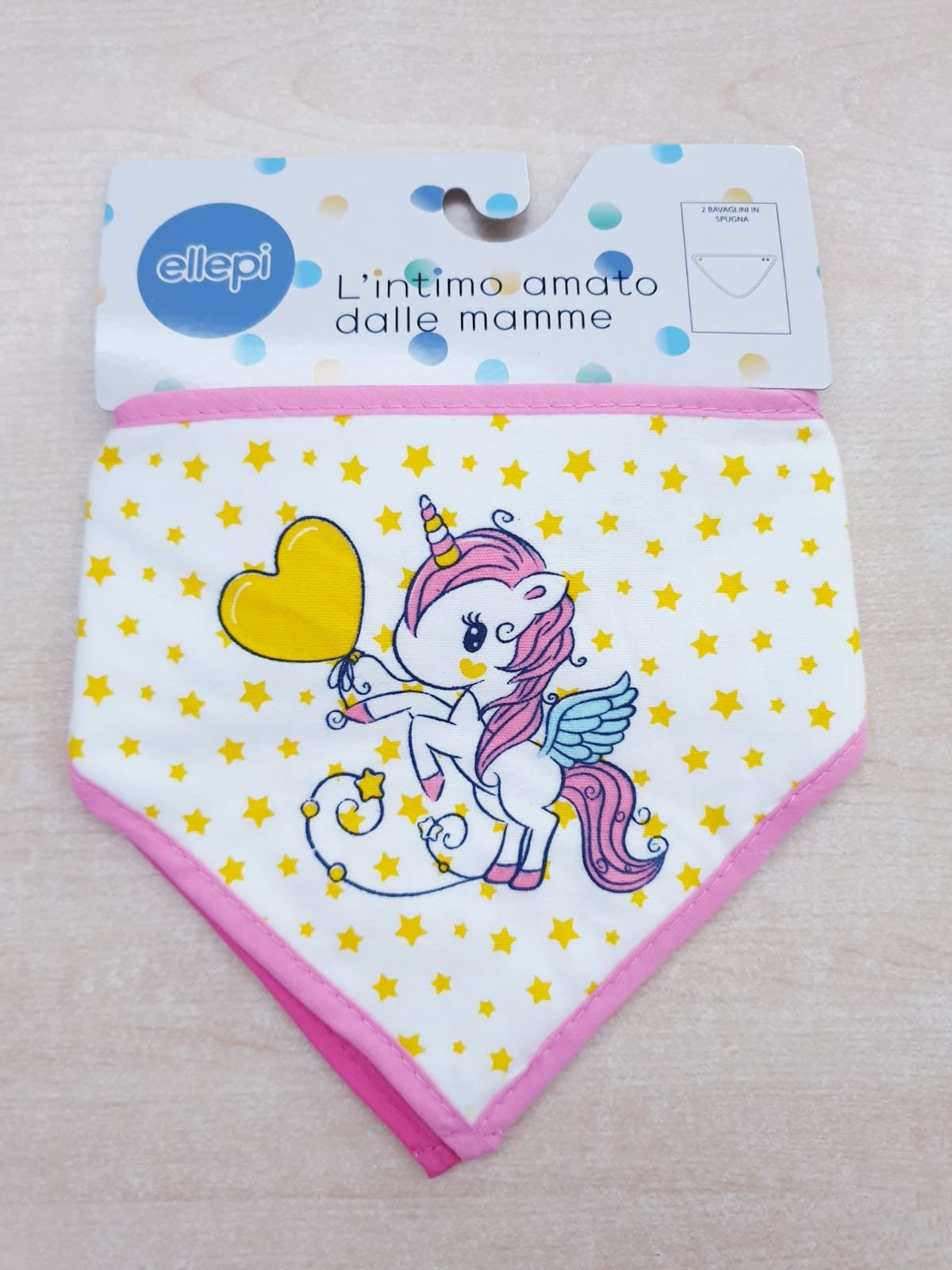 ELLEPI Bavette/Bandana in Spugna 2pz Rosa