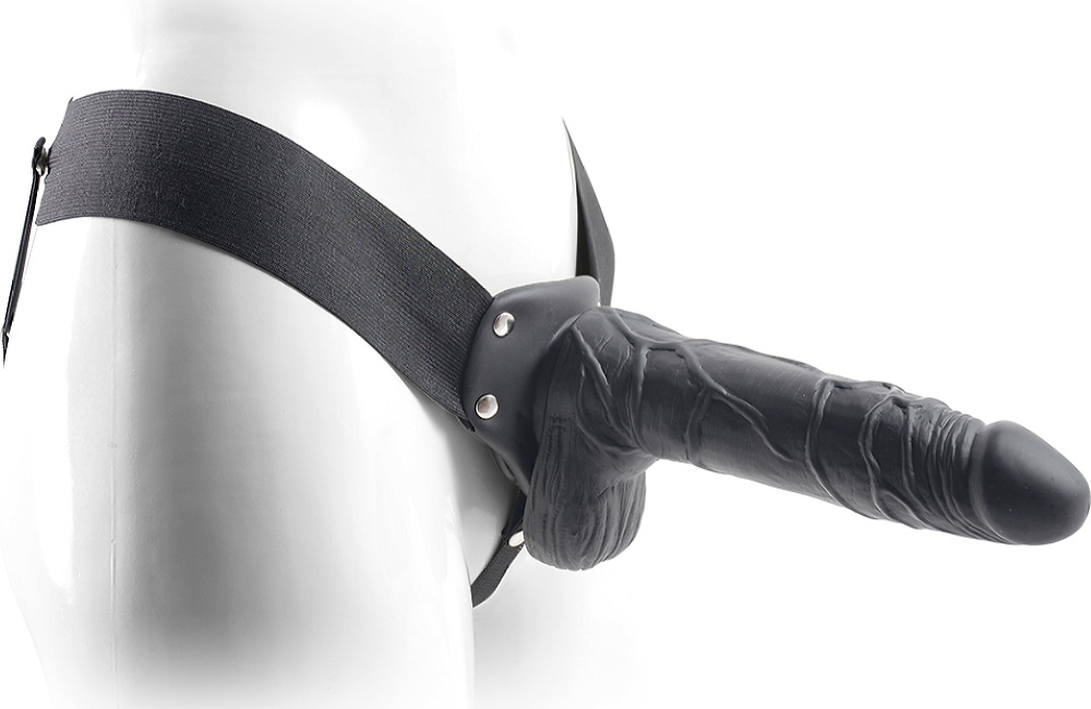 REAL RAPTURE STRAP-ON 8 WITH BALLS - NERO