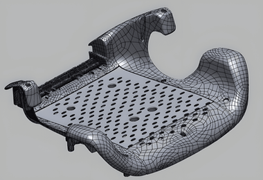 3D-CAD-Modell der Sitzfläche für Bearbeitung im CAD-Programm