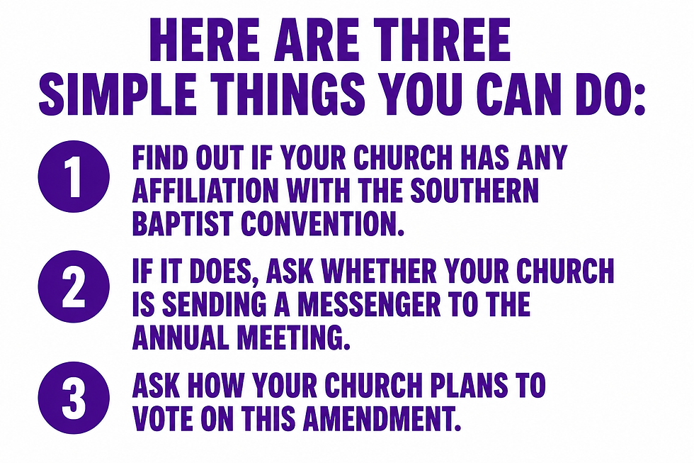 3 things you can do prior the the SBC vote on June 9th