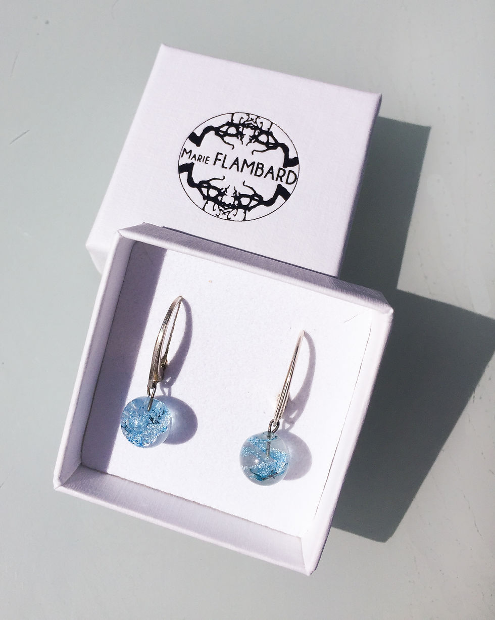 Miniature : Boucles d'oreilles dormeuses Aqua