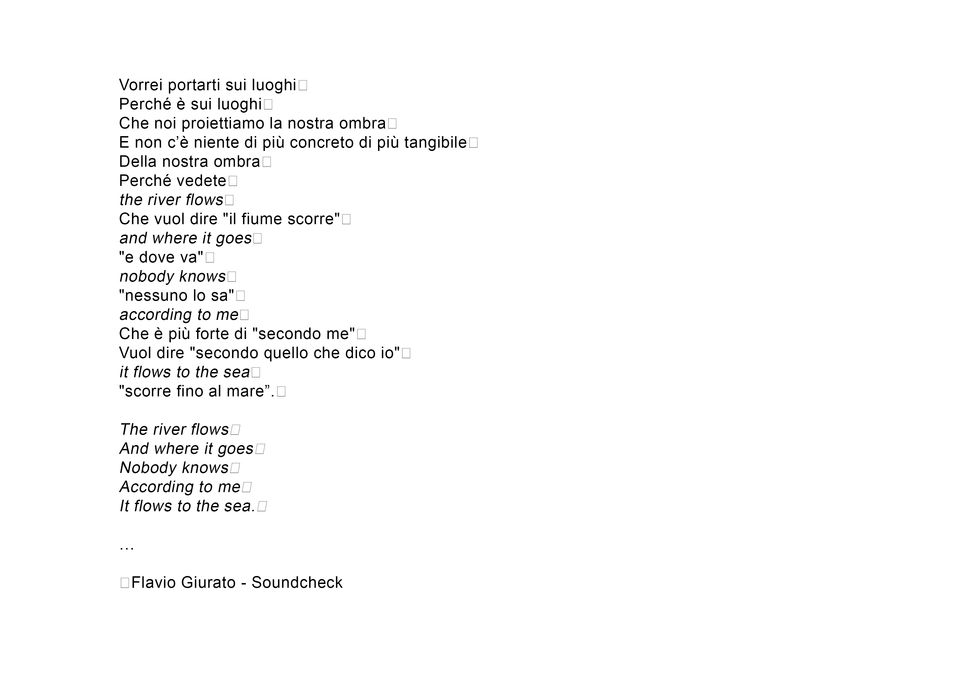 testo di soundcheck canzone di Flavio Giurato tratta da Le Promesse del Mondo 2018 #flaviogiurato #iltuffatore #cantautore