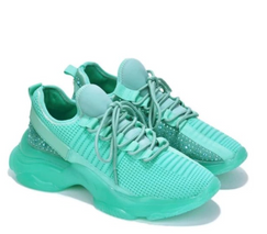 Turquoise female sock shoe sneakers