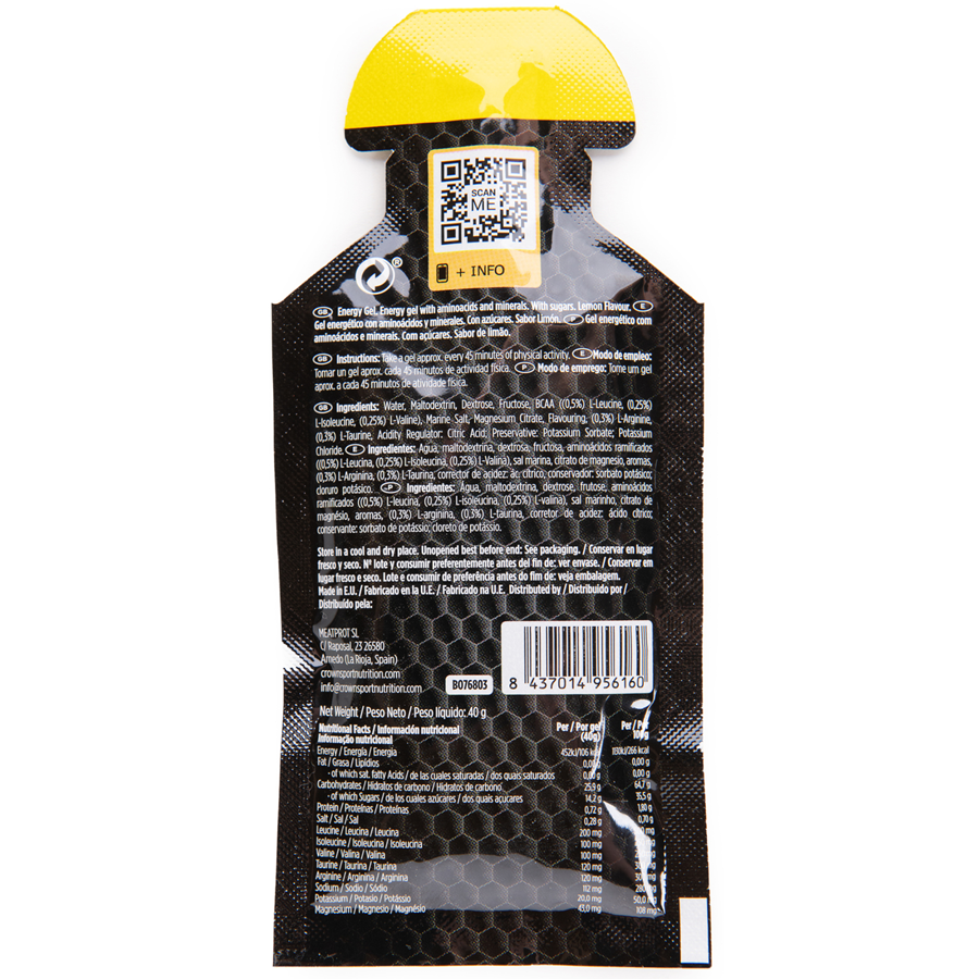 Thumbnail: Crown Sport Nutrition Lemon Energy Gel - 40g