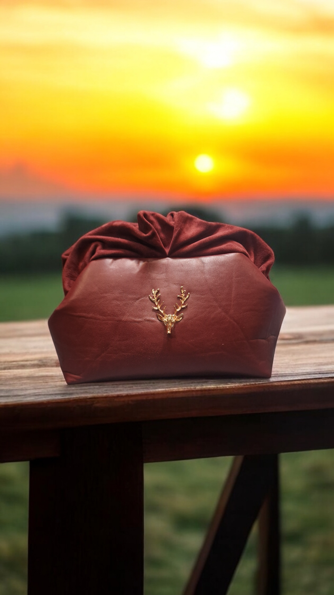 Bolso de mano Piel Granate 