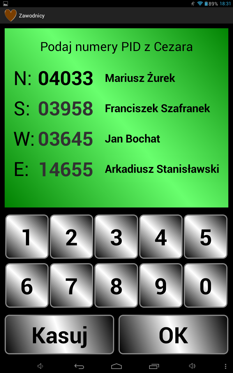 Wprowadzanie graczy