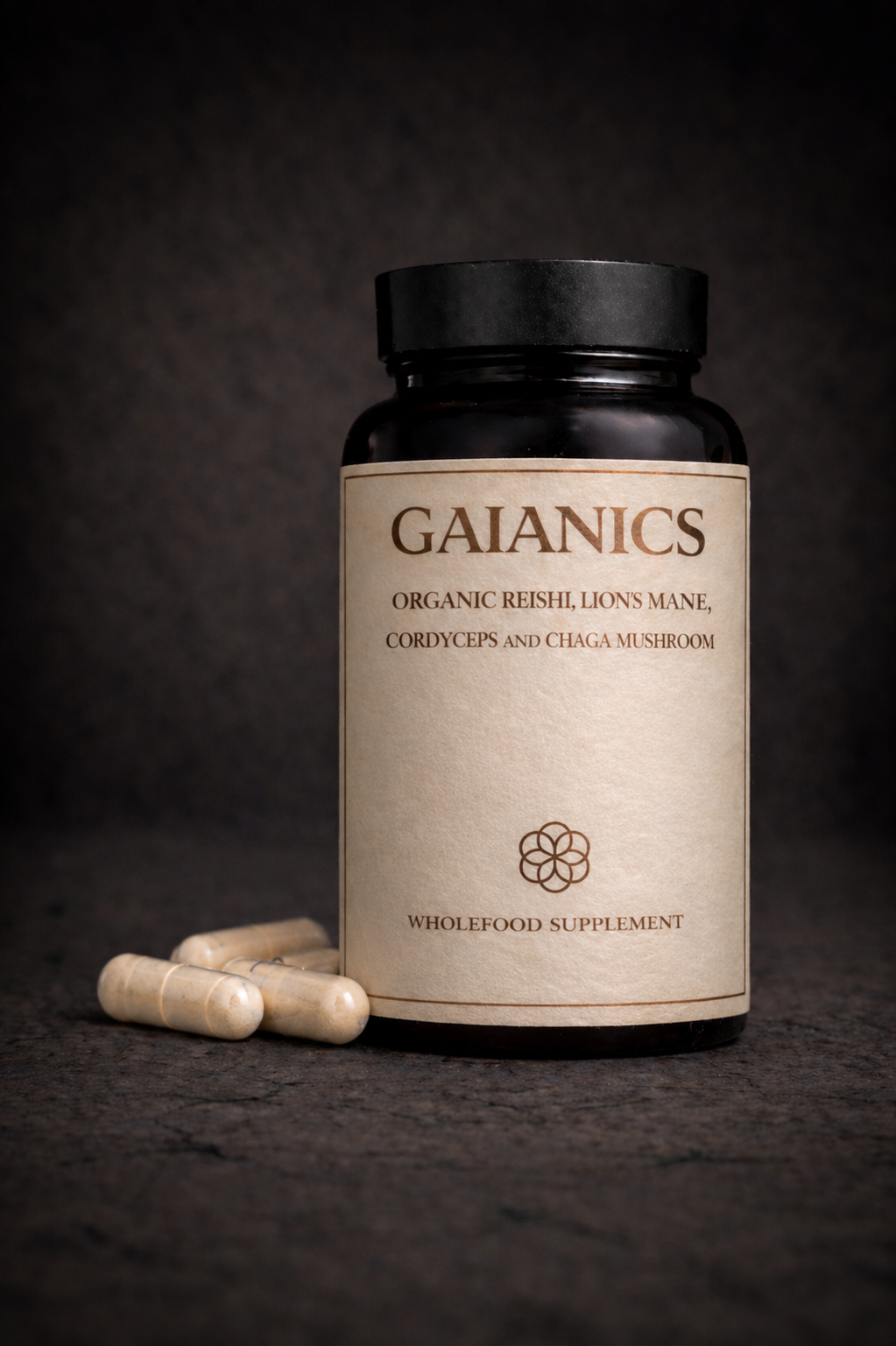 Organic Wholefood Reishi, Lion's Mane, Cordyceps and Chaga Mushroom
