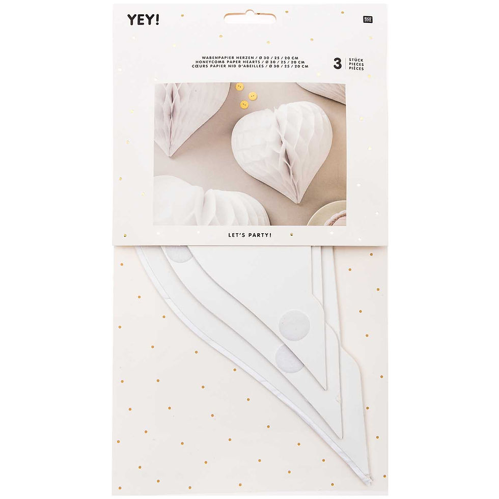 Miniaturbild: Wabenpapier Herzen, Deckenhänger, Geburtstag Feier Dekoration, 3 Herzen-Set