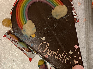 Schulanfangstorte _Charlotte_ Zuckertüte Schokorührkuchen mit Einhorn.JPG