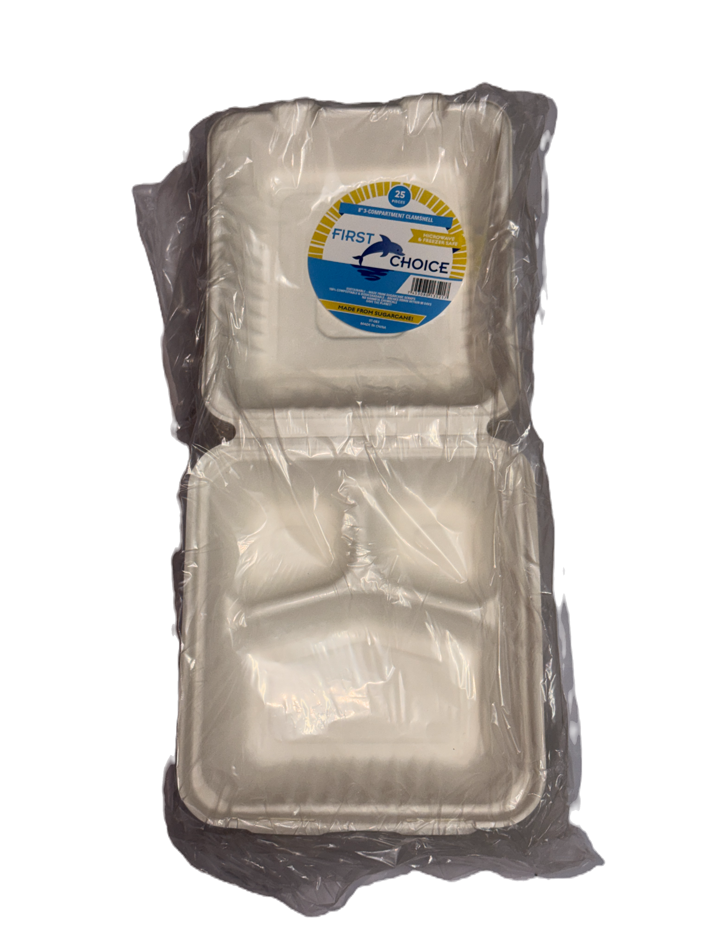 FC 3-COMPARTMENT CONTAINERS 25PCS