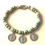 Thumbnail: Elegant St Benedict Cross Medal Bracelet with Soft Green Accents