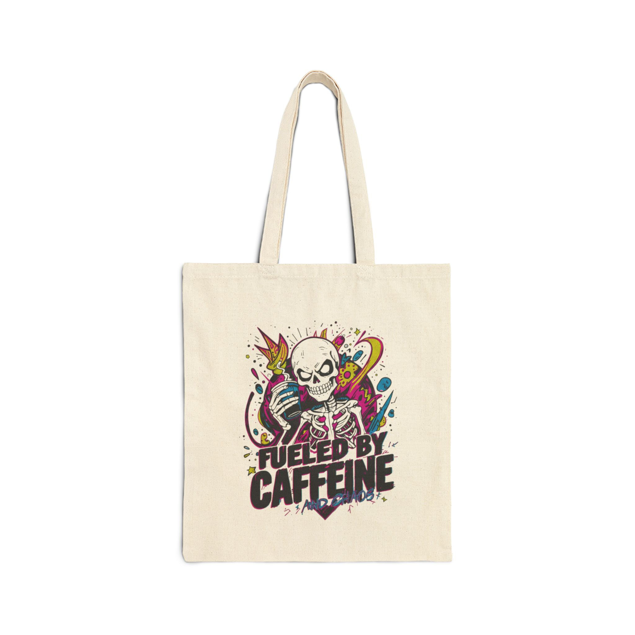 Fueled By Caffeine and Chaos Tote Bag