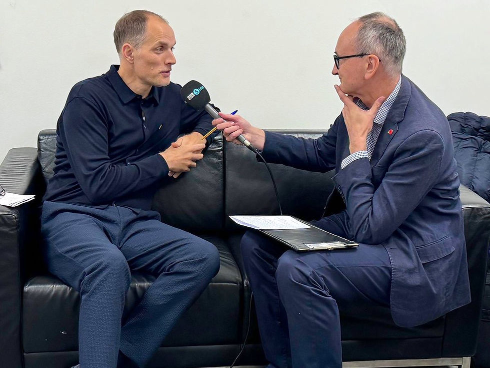 John interviewing England manager Thomas Tuchel 