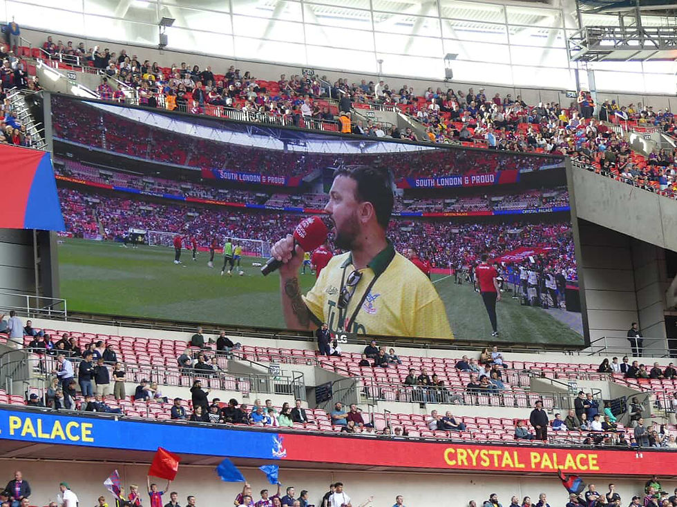 Mike on the big screen at Wembley.