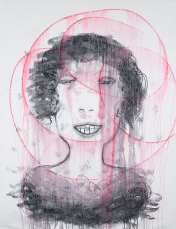watercolor crayons on canvas 53"x43" 2007