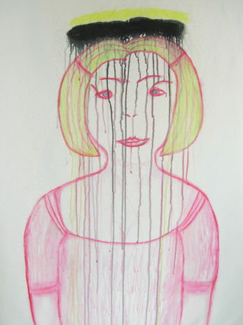 watercolor crayons on canvas   53"x43"   2007   Meltdown Melting