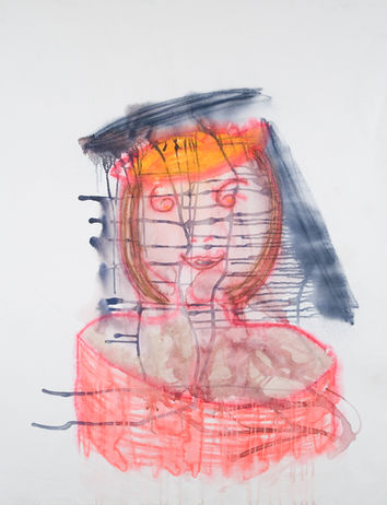 watercolor crayons on canvas 53"x43" 2007 Meltdown Melting