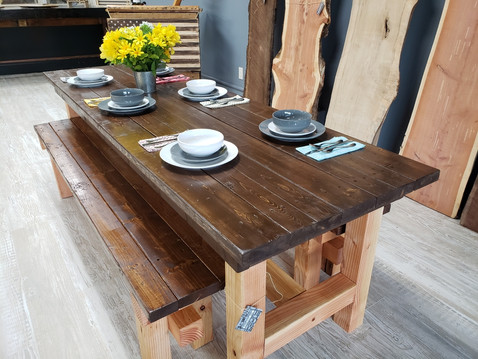 8 Foot Dining Table with Benches $1200