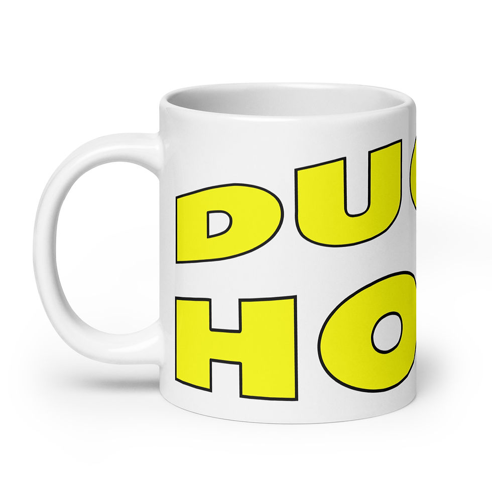 Thumbnail: Ducky Hood Classic Yellow Print Glossy Coffee Mug (White)