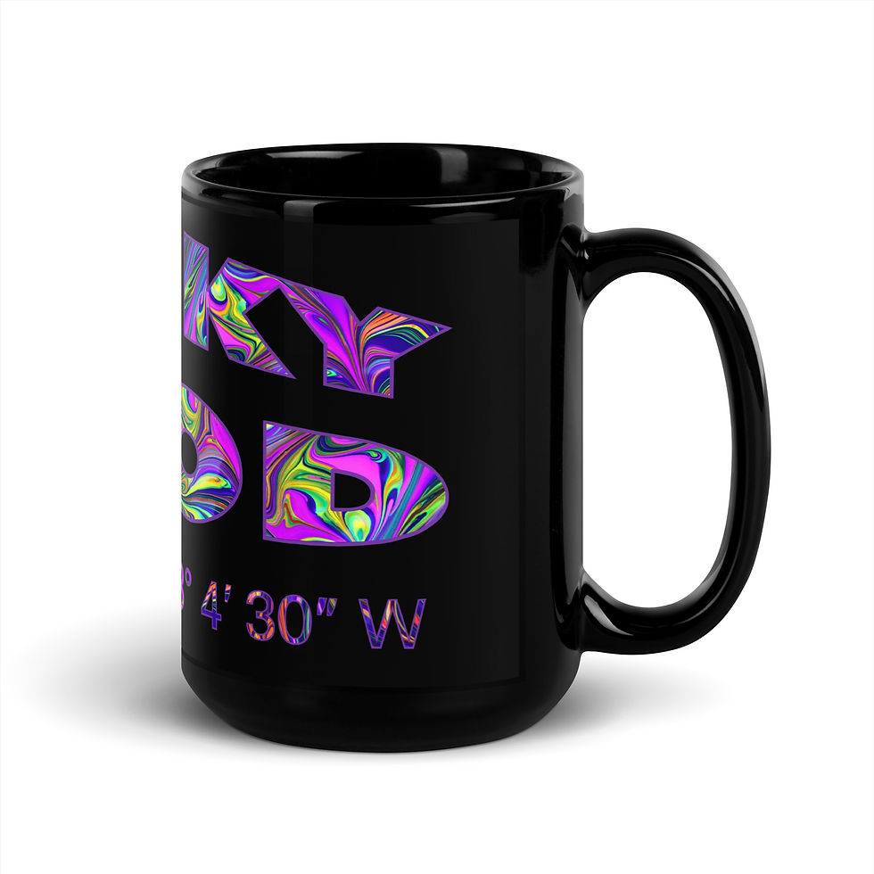 Thumbnail: Ducky Hood Coordinates  Multi-Color Print Coffee Mug (Black)