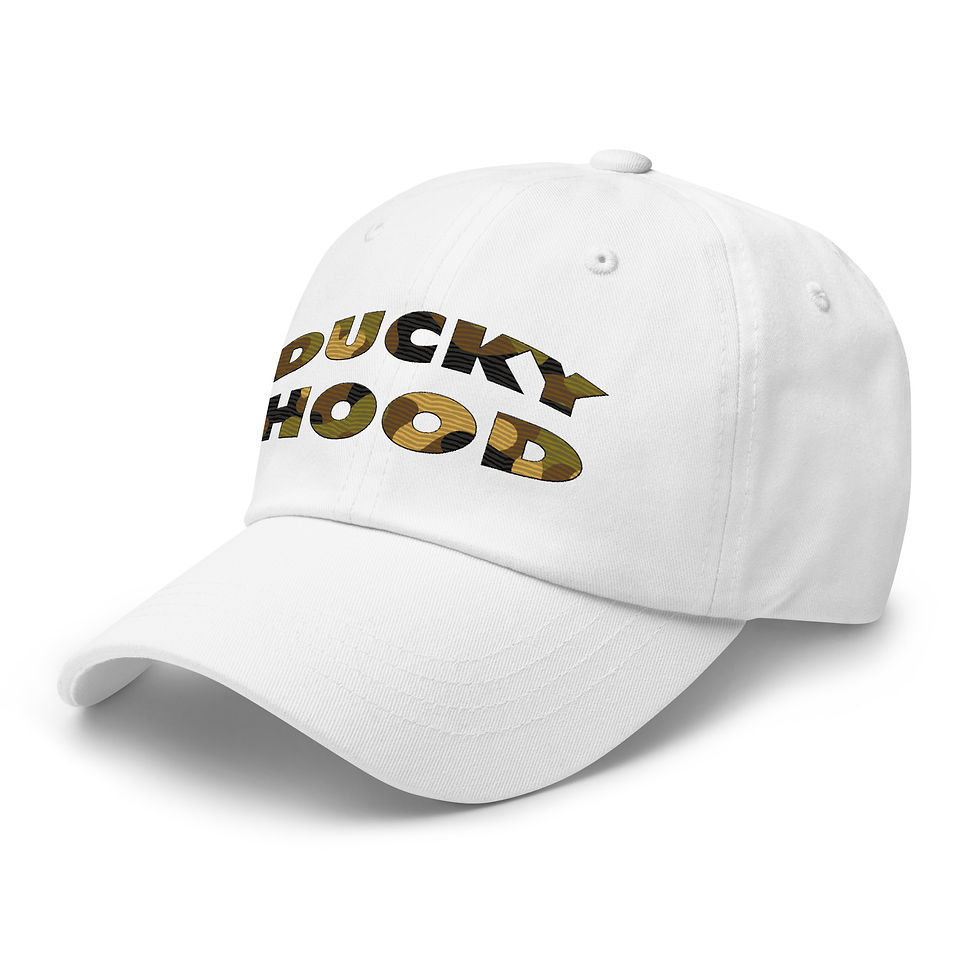 Thumbnail: Ducky Hood Classic Camouflage Embroidered Dad Hat (White)