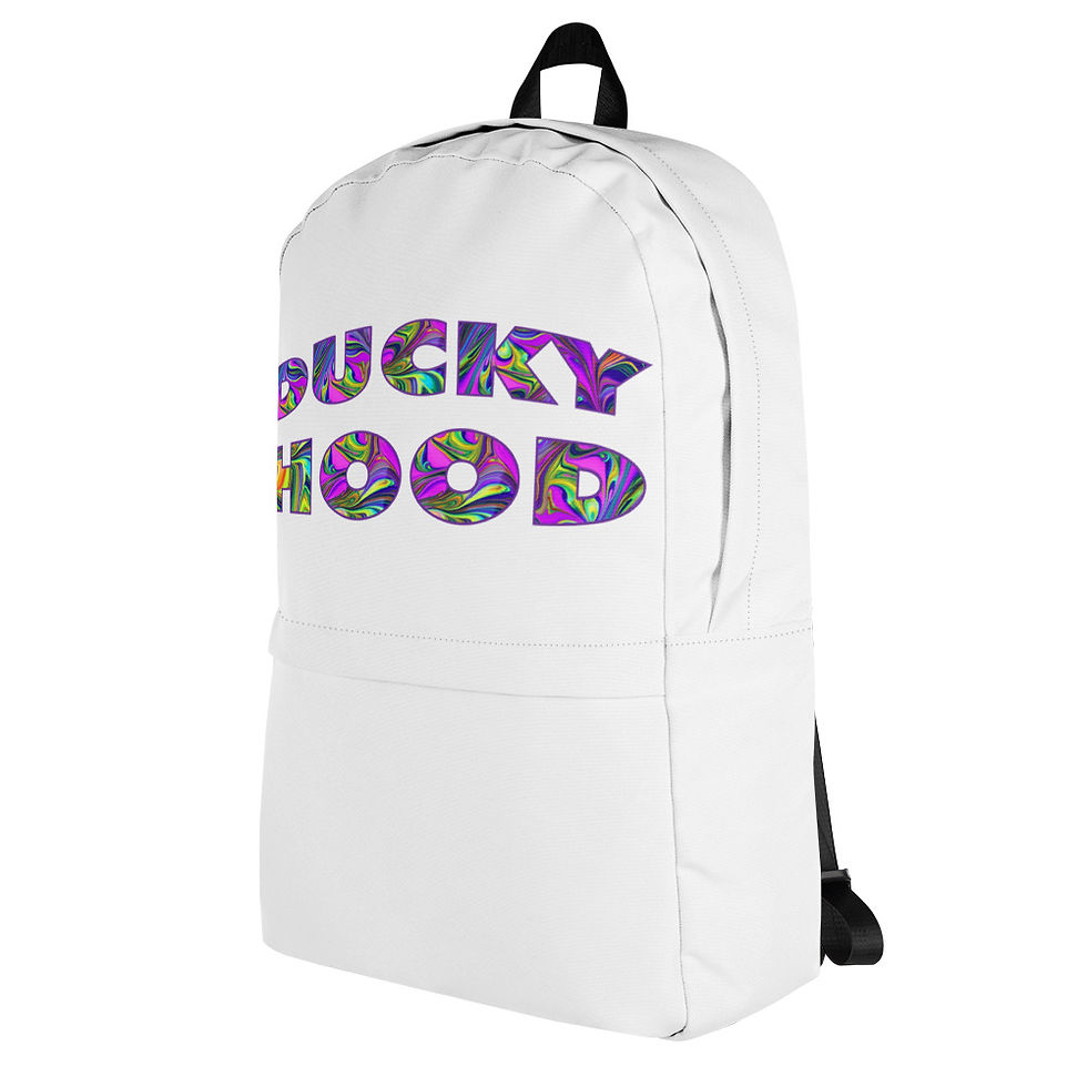 Thumbnail: Ducky Hood Classic Multi-Color Print Backpack (Black)