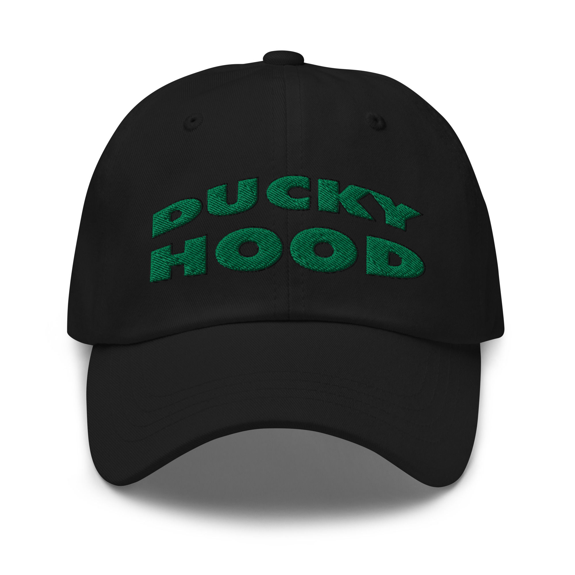 Ducky Hood Classic Green Embriodered Dad Hat (Black)