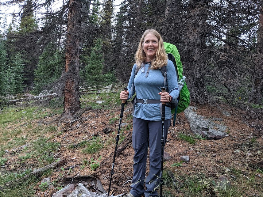 Woman backpacking