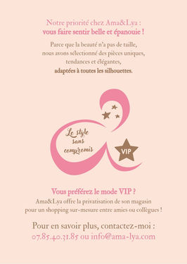 Flyer d'Ama&Lya, concept store féminin, qui offre une privatisation de son magasin
