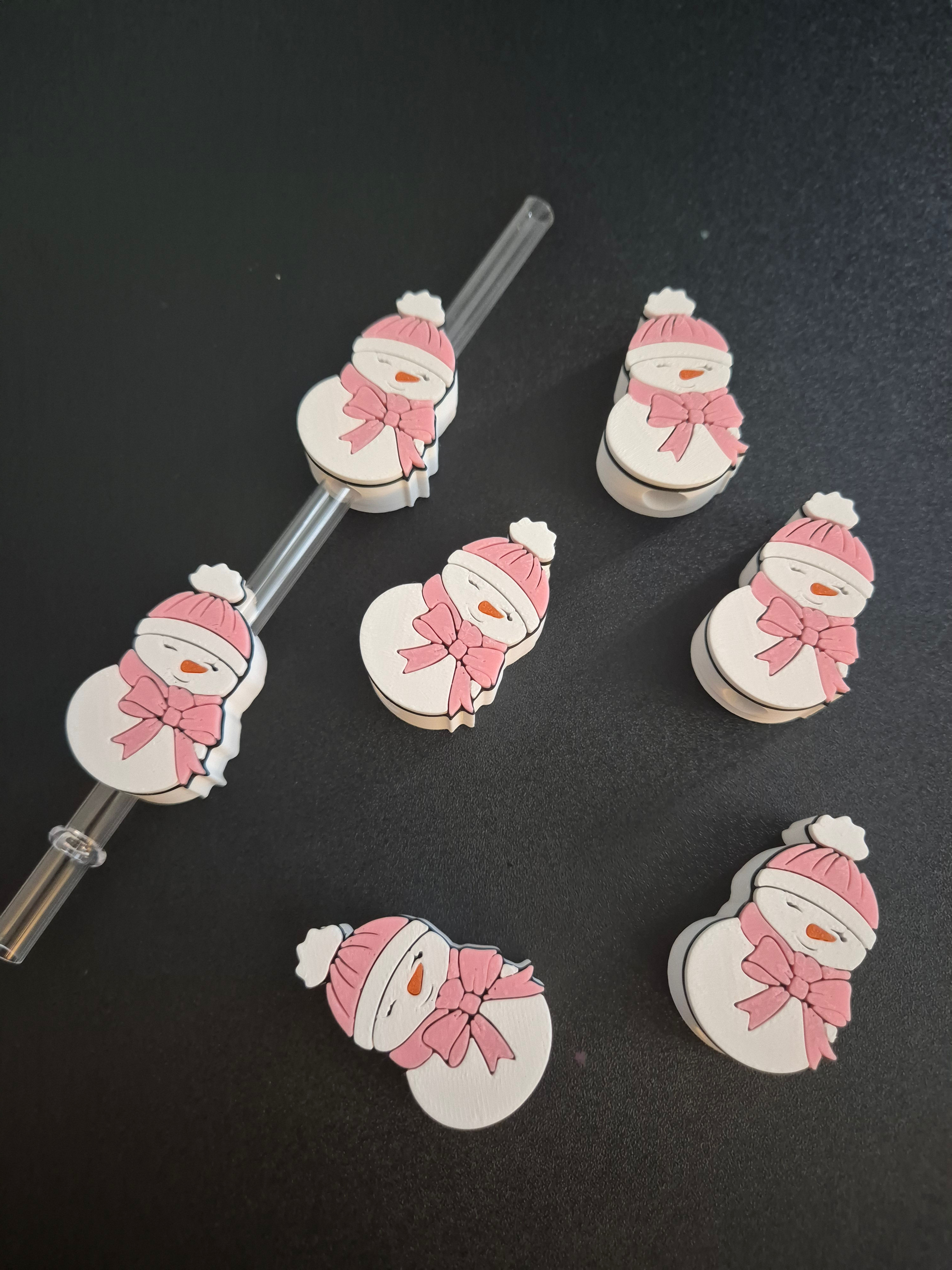 Snowman Straw Topper 