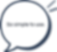 A speech bubble containing the text "so simple to use." 