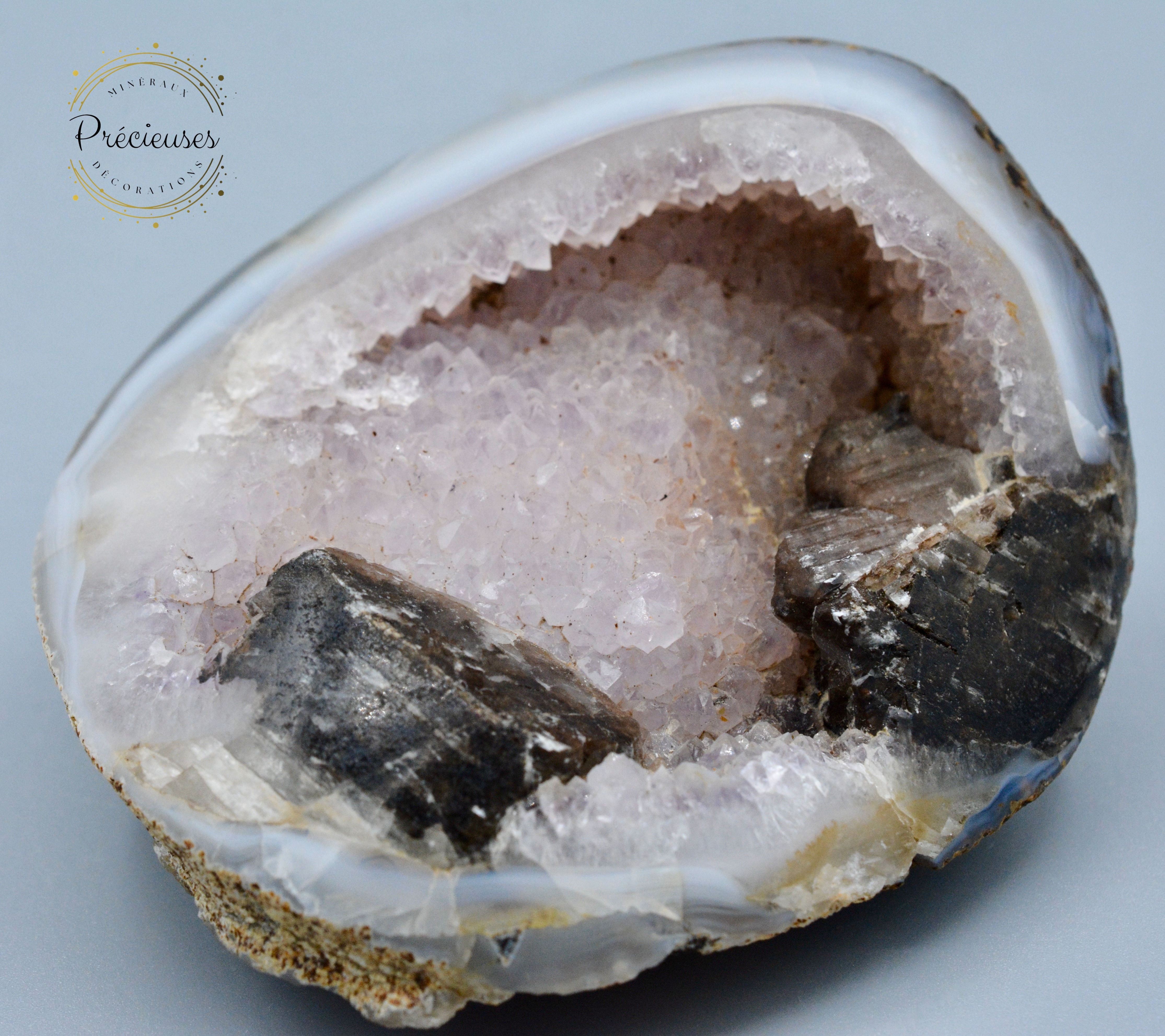 Géode d'améthyste et quartz