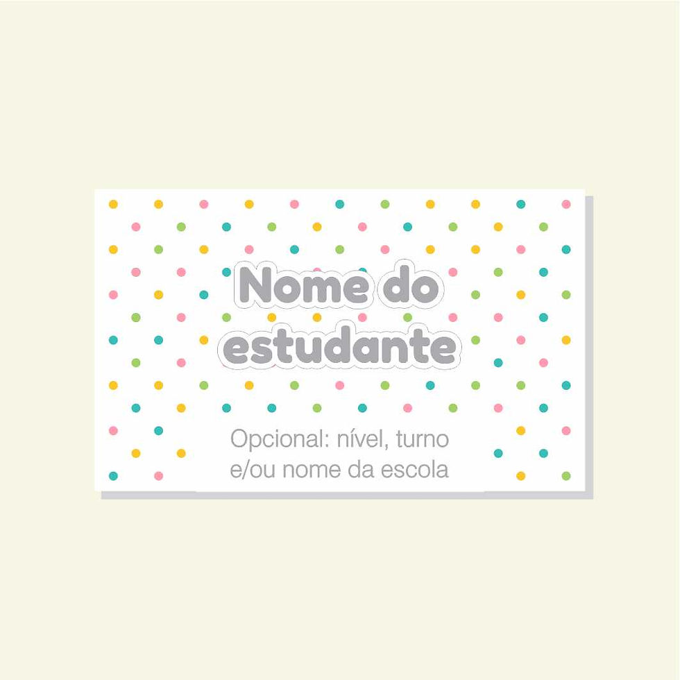 Etiqueta adesiva poá colorido