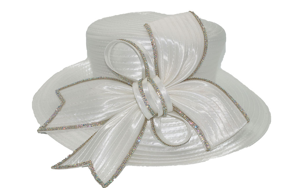 Thumbnail: HF202 Church hat with stoned bow.
